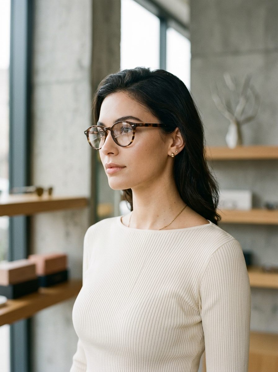 Woman wearing Nigah eyeglasses